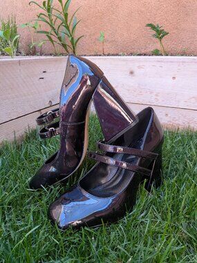 Black Patent Leather Heels Sz 7.5
